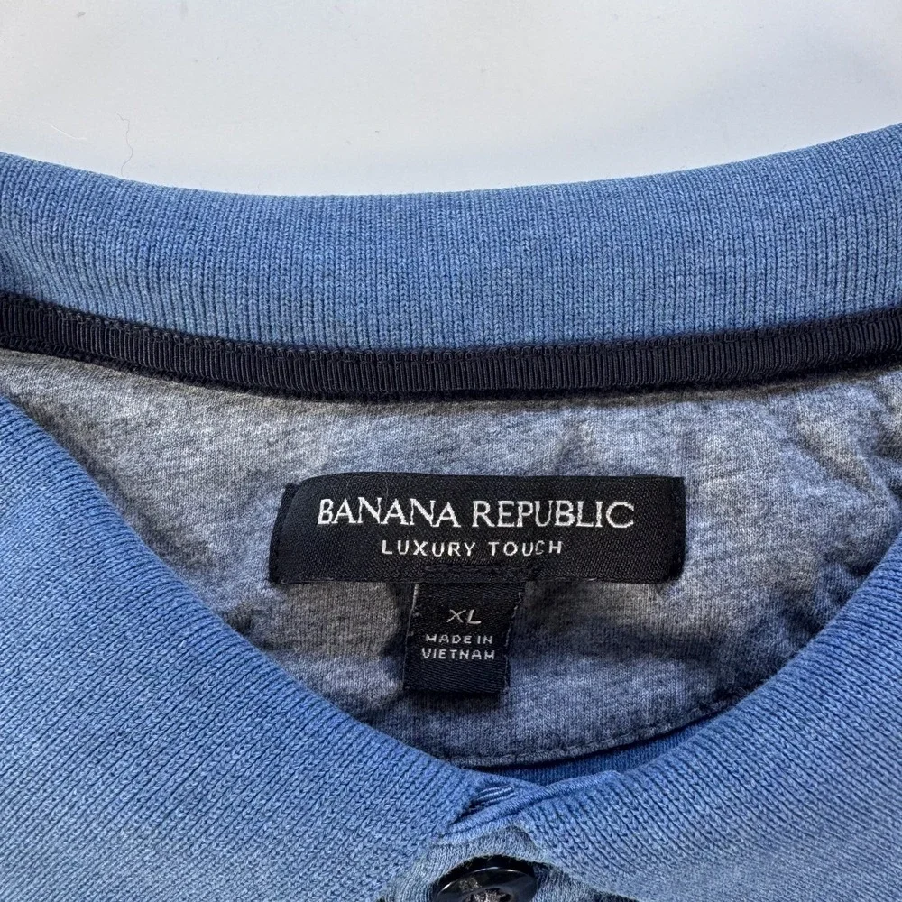 BANANA REPUBLIC Luxury Touch Performance Polo Short Sleeve Shirt Blue Mens XL